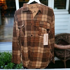 Plaid Unisex Button Snap Shirt/Jacket Size S
